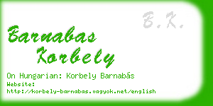barnabas korbely business card